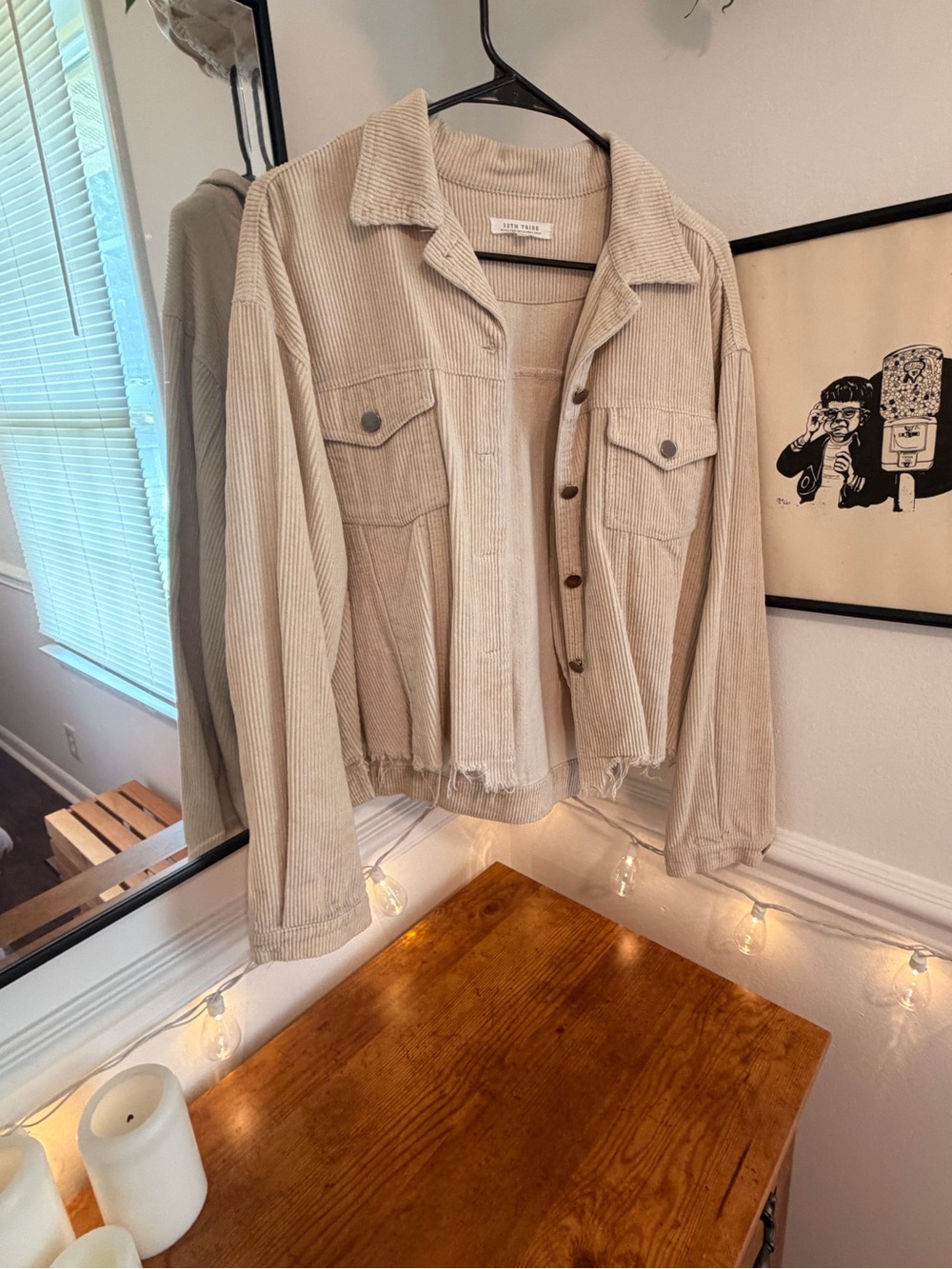 12th Tribe Beige Corduroy Jacket